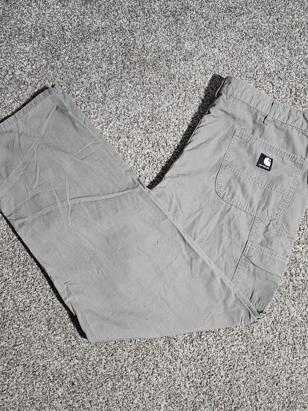 Carhartt Pants Mens 40x34(38x32) Gray Relaxed Dungaree Fit Workwear Pants READ
